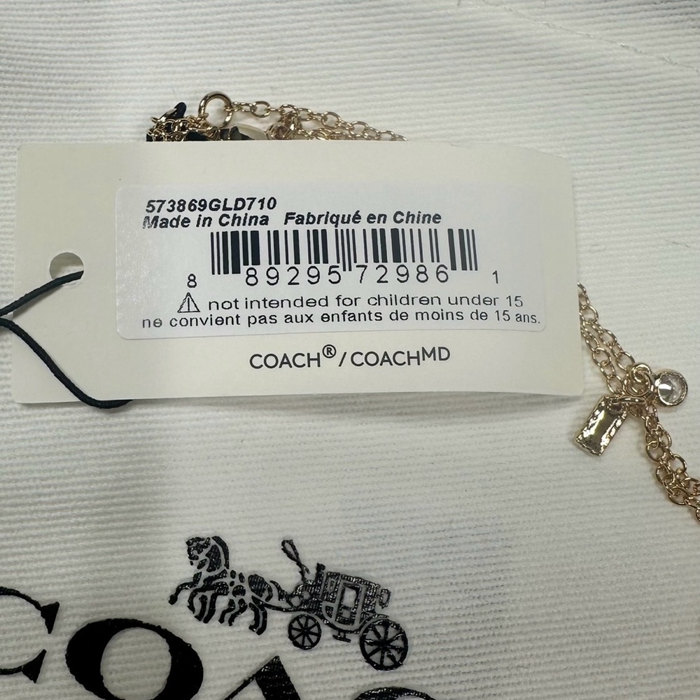 Coach Yellow Gold Plated Charm Bracelet Includes Dust Bag NWT 6.5” MSRP $125 - Picture 6 of 8